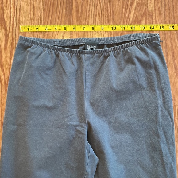 Eileen Fisher Gray Elastic Waist Pants Size Small Comfy Neutral Cotton Spandex - Picture 4 of 10